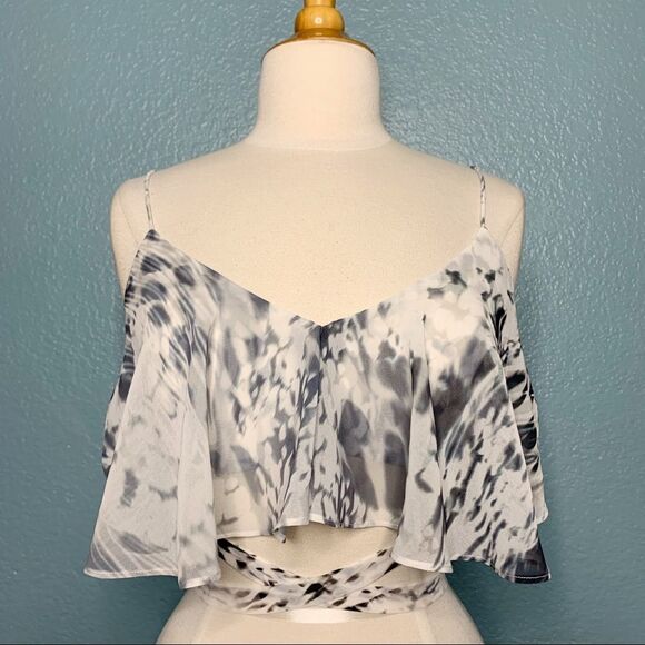The Jetset Diaries Zambia Charcoal Crop Top NWT - Picture 2 of 4